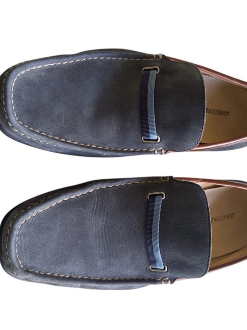 Like New! Johnston & Murphy Blue Gray Suede Loafers Size 11.5M - Picture 3 of 11